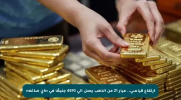 ارتفاع قياسي.. عيار 21 من الذهب يصل إلى 4970 جنيهًا في «آي صاغة»